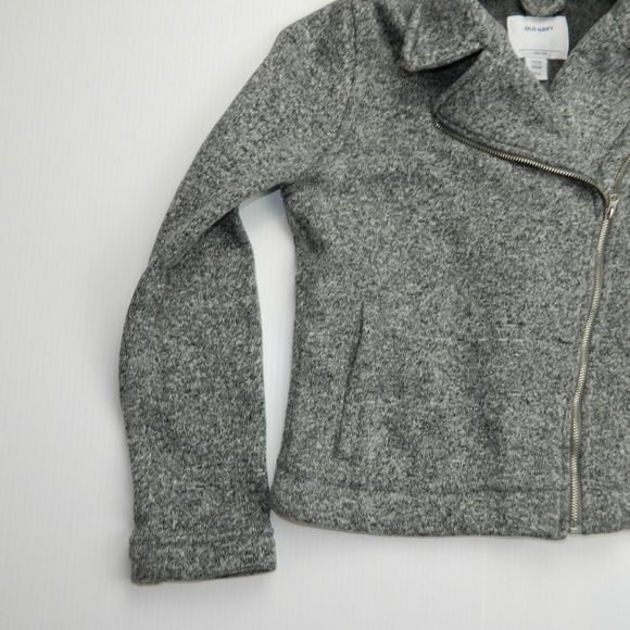 Girls XL (14) Gray Fleece Moto Jacket Sweater - Picture 4 of 10